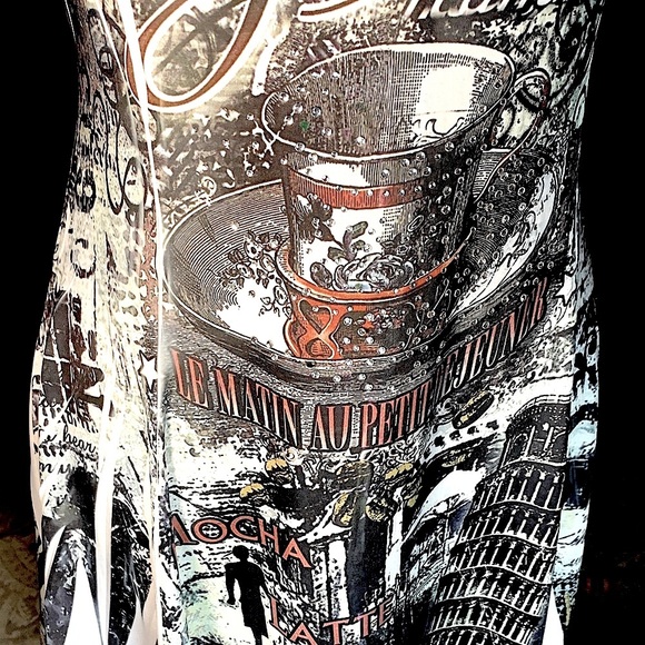 Vintage Y2K Dress Sparkly Graphic Print sequin 90s Moto Fairy Grunge Flowy Witch - Picture 8 of 10